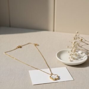 White Clover Pendant Necklace