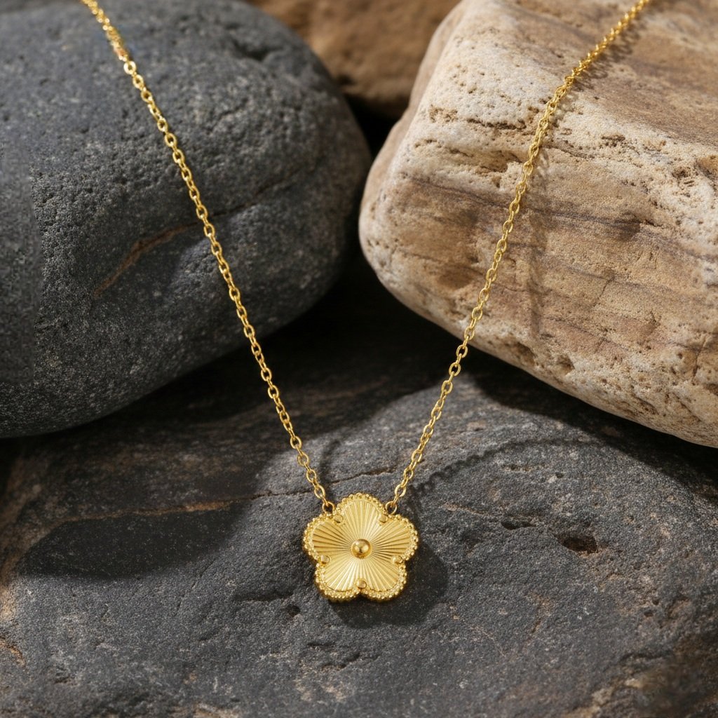 Gold Clover Pendant Necklace
