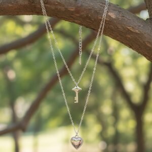 Heart and Key Layered Necklace