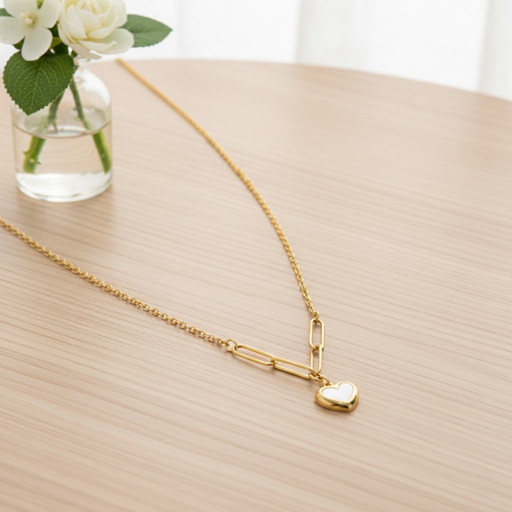 Puff Heart Pendant Necklace