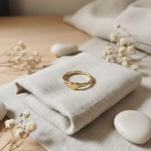 Chain Heart Adjustable Ring