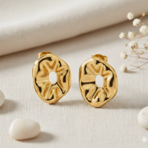 Crinkled Donut Stud Earrings