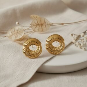 Disc Textured stud Earrings