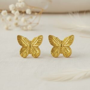 Textured Butterfly Stud Earrings