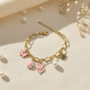 Garden Theme Charmed Bracelet