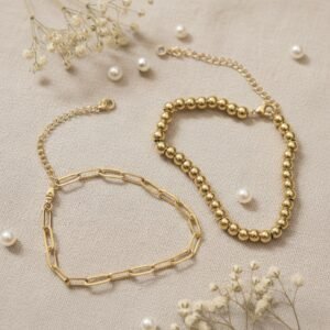 Bead & Paper Clip Multi Bracelet