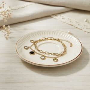 Roman Numeral Clock Charmed Bracelet