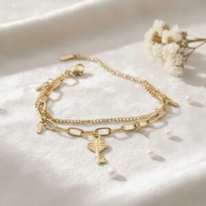 Key Charmed Double Layer Bracelet