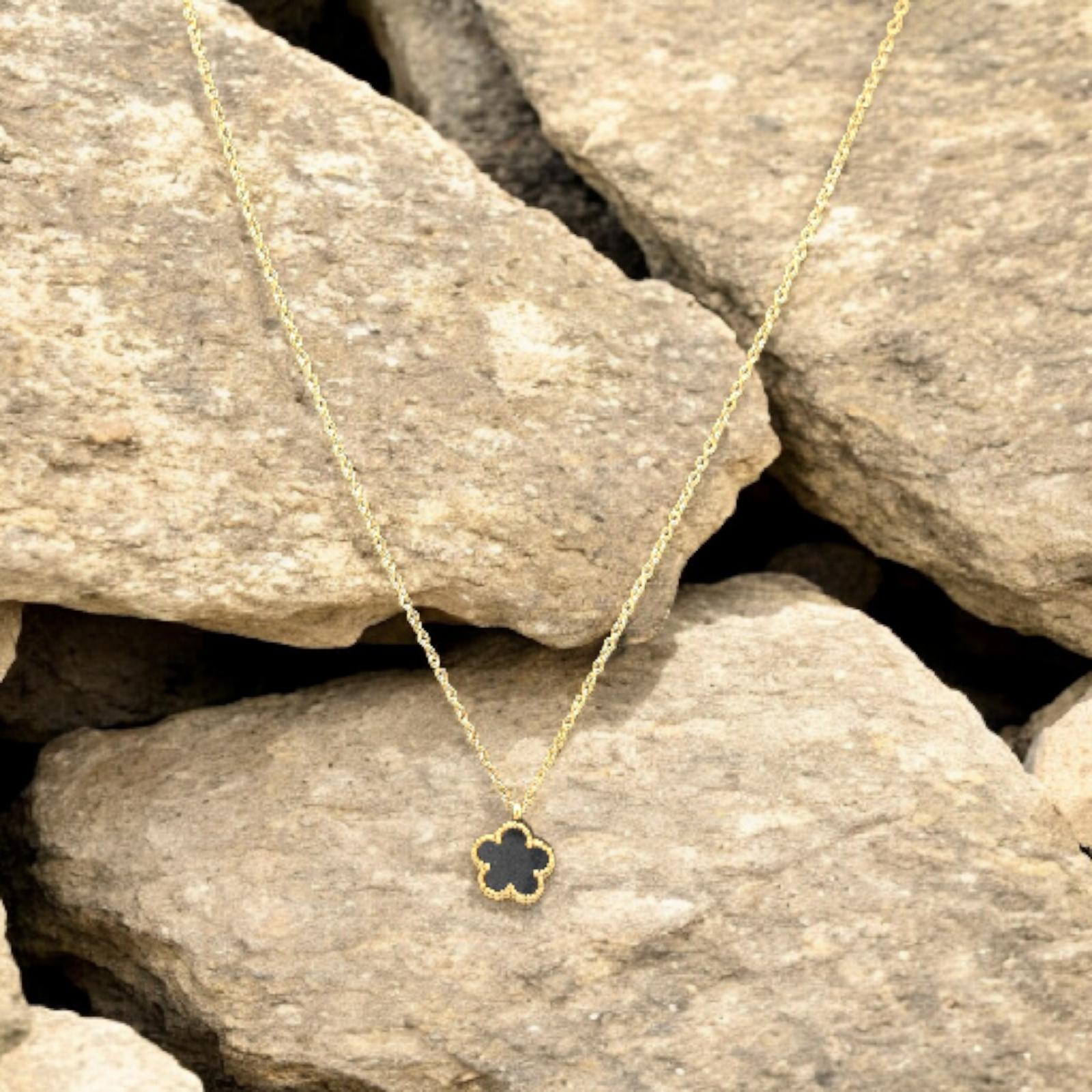 Black Clover Pendant Necklace